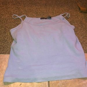 blue tank top
